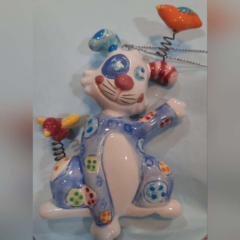 Whimsical Porcelain Clown Ornament.